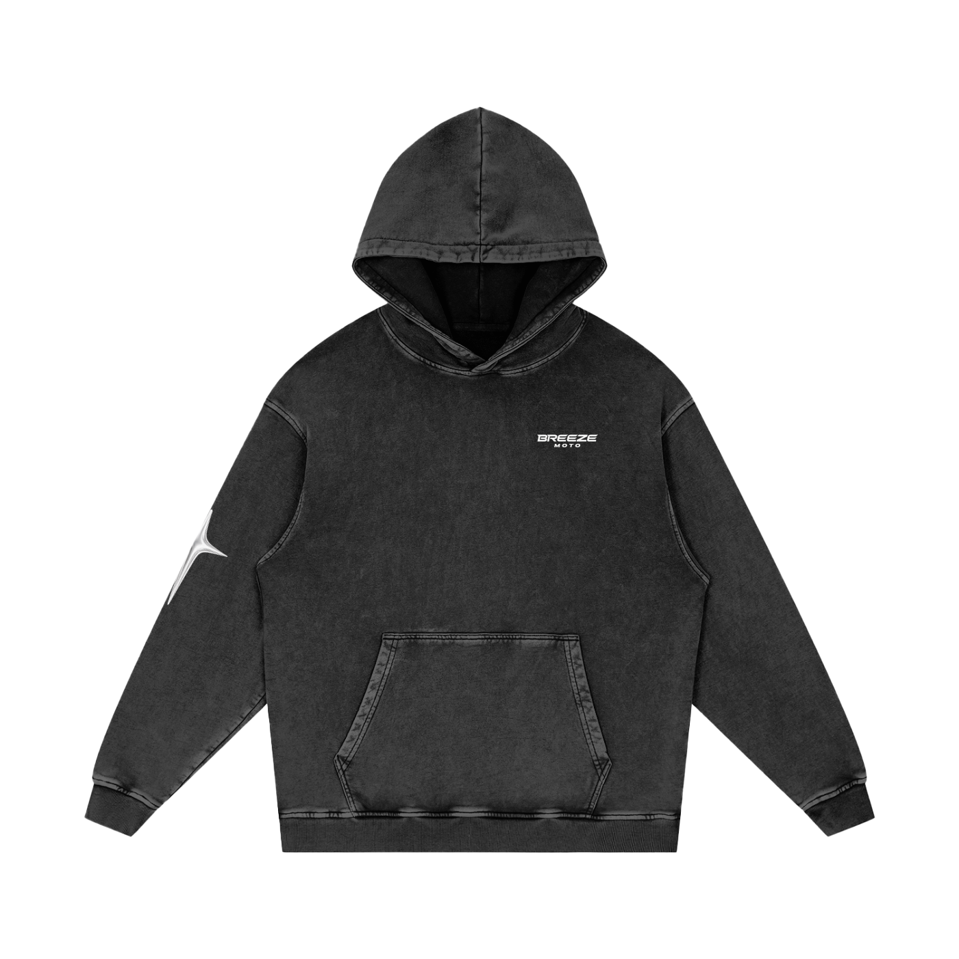 Snow Washed Loose Cotton Hoodie