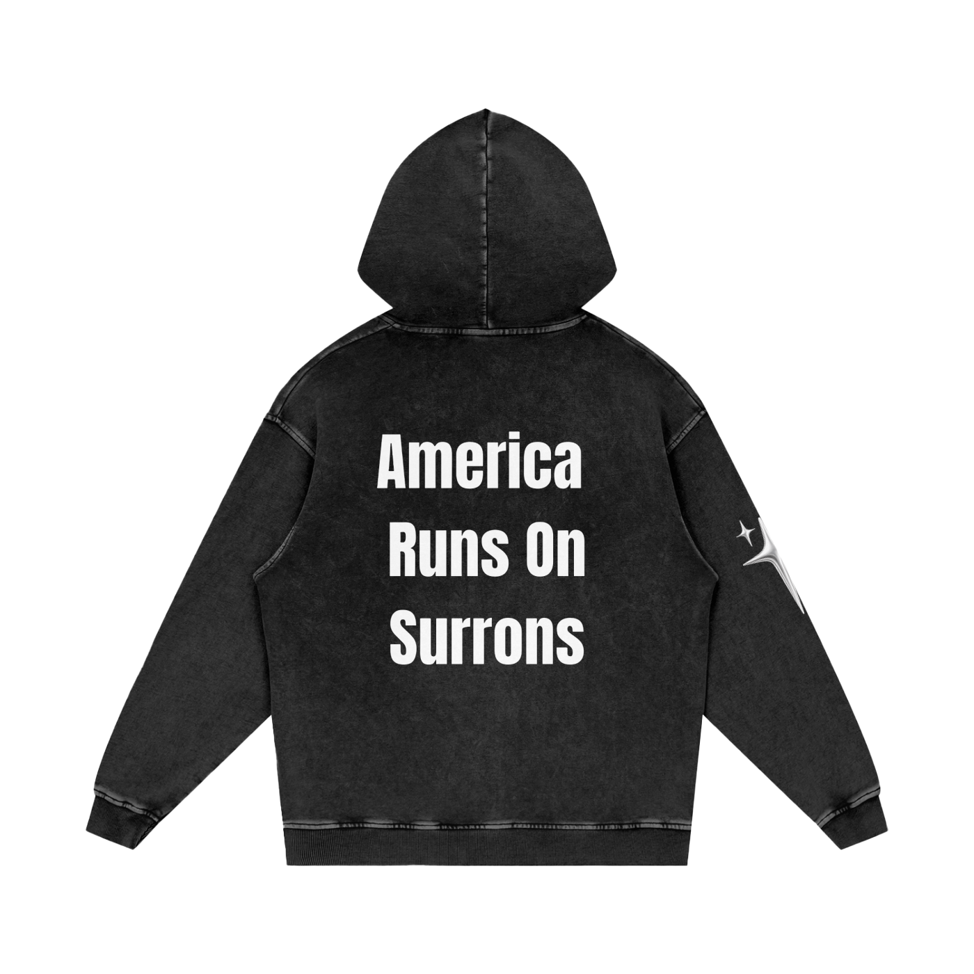 Snow Washed Loose Cotton Hoodie